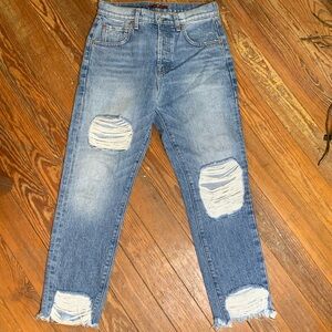 7 for All Mankind distressed crop jeans